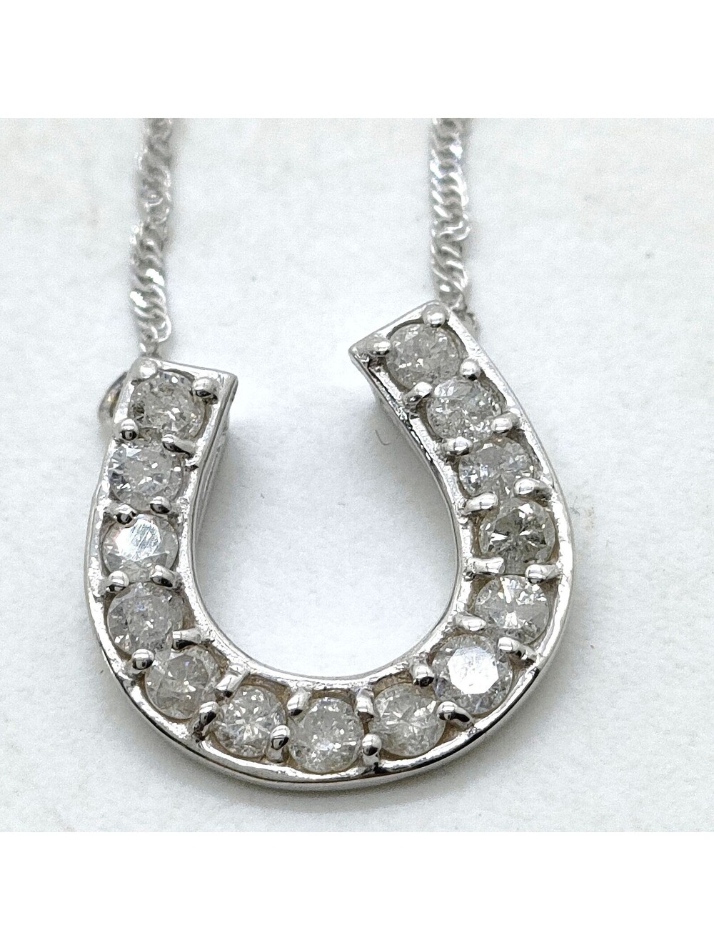 Jewelry Necklace Natural Diamond 0.3ct White Gold 462870